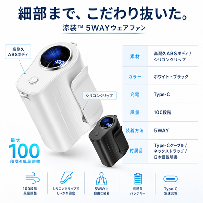 涼装™ 5WAYウェアファン Pro
